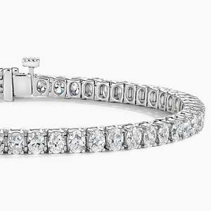 Pulsera de tenis de plata de ley con diamantes cultivados en laboratorio de corte princesa, certificada por IGI, elegante y a la moda para cada ocasión - Product Image 3