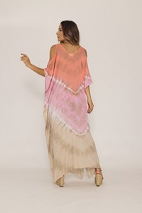 Women <b>Summer</b> Style Beach Wear Boho Hippie Short Maxi Dress Tie & Dye Resort Wear Short <b>Kaftan</b> Dress at Bulk Wholesale Prices OEM - Product Image 4