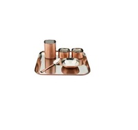 Ensemble de dîner en cuivre Unique, ustensiles de cuisine utilisent 3 bols et une plaque de chargeur ronde et un verre ensemble de dîner de couleur or rose en cuivre