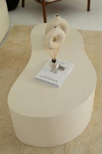 Table basse en béton artisanale, forme organique, design moderne, durable, facile à nettoyer, pour salon de luxe, meubles pour la maison - Product Image 4