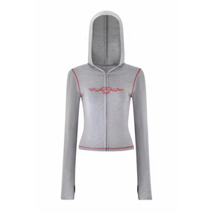 ชุดวอร์มกีฬาผู้หญิงแบบมีฮู้ดผ้าฟลีซระบายอากาศสำหรับฤดูใบไม้ร่วงและฤดูหนาว พิมพ์โลโก้ได้ตามต้องการ  2 ชิ้น ไซส์พลัส สำหรับออกกำลังกาย วิ่ง และเล่นกีฬา - Product Image 5