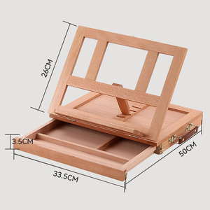 Bview Art Plateau de <span class=keywords><strong>table</strong></span> en bois de hêtre Boîte à peinture à trois couches Tiroir de rangement Boîte de peinture à l'huile <span class=keywords><strong>Table</strong></span> spéciale d'art - Product Image 2