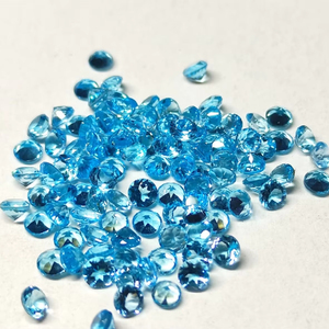 Alta calidad Natural para Topacio Azul suizo 3mm corte brillante piedras preciosas facetadas azules venta al por mayor joyería lote gemas Cuerpo a Cuerpo - Product Image 1