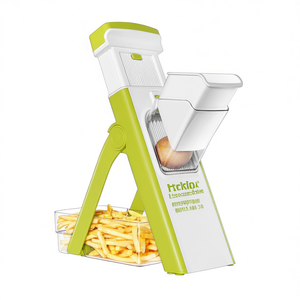 ZF2301 1 Mandoline à légumes et fruits avec récipient blanc et vert, outils pour légumes et fruits - Product Image 2