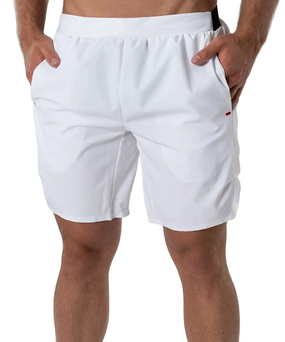 Short long en coton pour hommes avec logo personnalisé Short de fitness pour hommes Short de gym respirant en coton