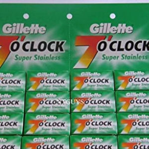 Cuchillas de afeitar de doble filo de acero inoxidable 7 O’Clock Super, paquete de 100 repuestos de cuchillas DE para afeitado suave y preciso, venta al por mayor - Product Image 1