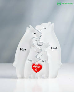 Familia personalizada abrazando osos acrílico Standee cálido escritorio decoración regalo único para padres aniversarios familiares - Product Image 3