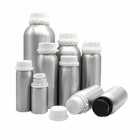 Bouteille cosmétique vide en aluminium argenté de 50 ml à 1250 ml avec bouchon inviolable et joint interne pour huiles essentielles, lotions et diffuseurs – Vente en gros