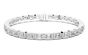 18K White Gold <b>Emerald</b> Cut Diamond Bracelet 6.5 VS1 Clarity HPHT Certified Luxury <b>Jewelry</b> for Women - Product Image 4
