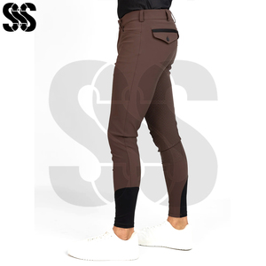 Pantalones de Equitación Duraderos de Mezcla de Algodón/Poliéster/Spandex para Hombre, para Entrenamiento y Competición, Corte Ajustado, Personalizables - Product Image 3