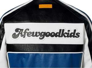 Custom Design Blue Retro Classic Leather Motorcycle <b>Jacket</b> Men OEM Logo Patch Nascar Racing Style - Product Image 3