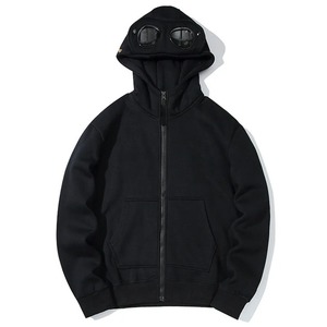 เสื้อโค้ทมีฮู้ดแนวสตรีทสำหรับผู้ชายเสื้อโค้ทมีกระเป๋าซิปสีพื้นวินเทจแฟชั่นแนวสตรีท - Product Image 1