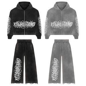 Ensemble sweat-shirt et pantalon de survêtement unisexe Glory Custom Trending, broderie et impression, coupe ample, décontracté, 100% coton, manches longues - Product Image 2