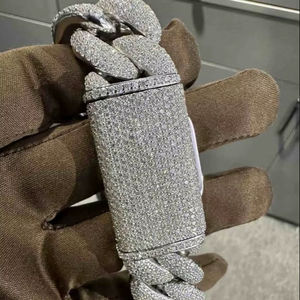 VVS Moissanite Bracelet en argent sterling 925 22MM 8 pouces plaqué or blanc - Product Image 1