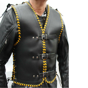 Chaleco de cuero de motocicleta de la mejor calidad para hombres Todos los tamaños y colores disponibles Transpirable Profesional Motocicleta Cuero genuino Ve - Product Image 4