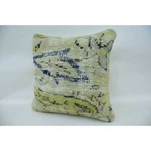 หมอนผ้าวูลสีเบจ16x16นิ้วลายวินเทจเทคนิคการเย็บปะติดปะต่อกันของลายวินเทจ - Product Image 3