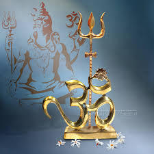 Latón Om Trishool Trishul redondo Art Deco diseño Industrial boda hogar Pooja templo decoración colgante - Product Image 3