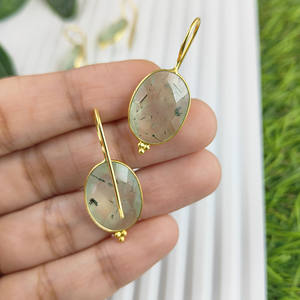 ชุดเครื่องประดับคริสมาสต์ทรงรีอัญมณีสีทองรูปวงรีสำหรับผู้ผลิตอินเดีย - Product Image 5