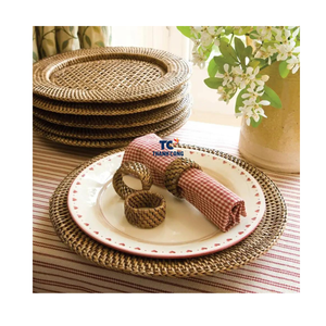 Hot Sale Rattan Charger Plate/rattan Snowflake Shaped Wedding Charger Plate 100% Handmade Wholesale- RP02 - Product Image 4
