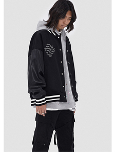 Chaquetas de alta calidad para hombre, chaqueta universitaria de béisbol bordada con estampado personalizado al por mayor - Product Image 4