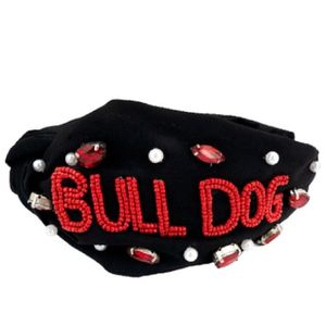 Fait à la main élégant perlé broderie taureau chien bandeau pour les femmes de luxe accessoire de noël fantaisie multicolore Design strass - Product Image 1