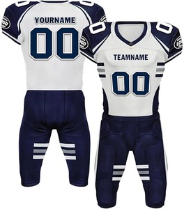 ชุดฟอร์มอเมริกันฟุตบอลของผู้ชายมาใหม่สีพื้นระบายอากาศแขนสั้นกำหนดโลโก้ได้เองและไซส์ใหญ่พิเศษ - Product Image 1