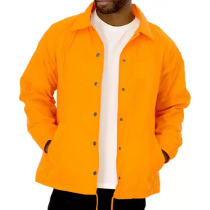 เสื้อกันลมผ้าโพลีเอสเตอร์100% น้ำหนักเบาสำหรับผู้ชายเสื้อแจ็กเก็ตกันลมแขนยาวติดกระดุมสำหรับใส่กลางแจ้งโลโก้ได้ตามต้องการ - Product Image 5