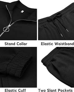 Ensemble de survêtement formel pour homme de haute qualité, 2 pièces, polaire, fermeture éclair intégrale, imprimé uni, respirant, tenue d'entraînement de basketball - Product Image 5