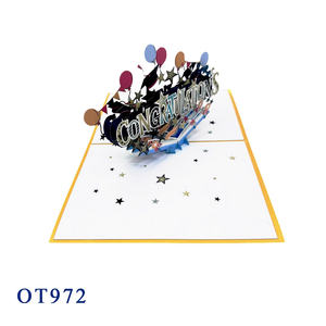 Carte pop-up 3D tendance, impression offset, papier fait main, design personnalisé, Vietcraft, carte en papier artisanal - Product Image 2