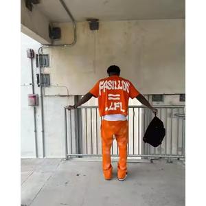 Comfy Two Piece Set Unisex <b>Shirt</b> With Joggers Vintage Acid Wash Printed Look - Product Image 2