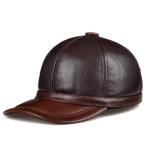 RY127 Customizable Men's Genuine Leather Baseball Caps <b>Winter</b> Ear Head Protection Trucker Dad <b>Golf</b> <b>Hats</b> Casual Style Sale - Product Image 1