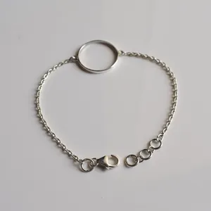 3x3 MM à 30x30 MM Forme Ronde Gemstone Bezel Cup Blank Setting Bracelet Collet Blank Collet Bracelet 7 "Inch 925 Silver Chain - Product Image 1