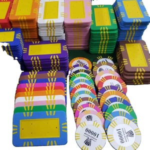 ชิปโป๊กเกอร์ดินเผา14gm คุณภาพระดับคาสิโนพร้อมโลโก้แบบกำหนดเองและชิป10กรัมพร้อมถาด - Product Image 2