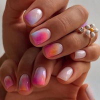 NBL-JX-139 Faux Ongles Carrés Macaron à Presser 30 Pièces Nude Ombré Réutilisables Épais Vente en Gros