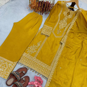 Costume de style fantaisie Salwar Kameez Costume de palazzo de qualité d'exportation indienne pour les mariages et les fêtes Occasions spéciales de l'Inde - Product Image 1