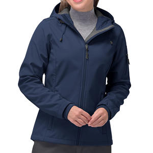 High Quality Wholesale Men's Softshell Winter Stand Thick Fleece <b>Lined</b> Warm Hooded Windproof <b>Coat</b> Outdoor Hiking Front - Product Image 2