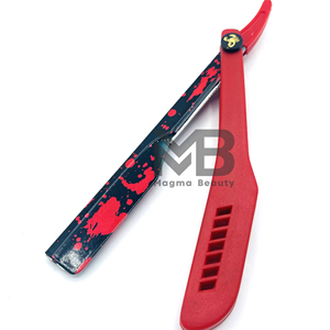 Lames professionnelles en acier inoxydable avec manche en bois de toilettage pour hommes de conception OEM Rasoirs Impression personnalisée pour salon de coiffure à domicile - Product Image 2