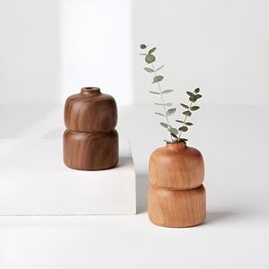 Jarrón de Madera Artesanal Moderno para Flores Secas, Madera Maciza, Decoración Sencilla para el Hogar, Nuevo Diseño Moderno, Personalizable - Product Image 4