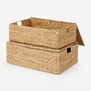 Caja de almacenamiento de jacinto de agua hecha en Vietnam, precio competitivo, cajas tejidas con tapa. - Product Image 2