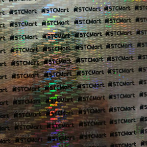 Etiqueta Holográfica de Seguridad Color Dorado, Anti-Falsificación, con Código de Barras, Logotipo Personalizado, Código QR, Material PET, Láser/Digital - Product Image 1