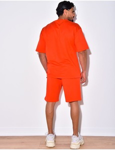 Ensemble T-shirt et short avec logo personnalisé pour hommes vêtements d'été ensemble t-shirt et short à imprimé bouffant pour hommes ensemble t-shirt avec short assorti - Product Image 3