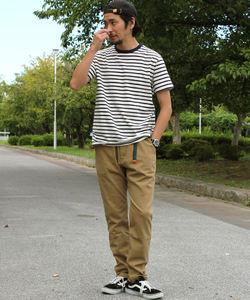 กางเกงลำลองผู้ชายผ้าฝ้ายเนื้อนุ่มทรงสี่เหลี่ยม ยืดได้ สไตล์สตรีท ติดซิปและกระดุม เอวกลาง ทรงตรง เหมาะสำหรับใส่เที่ยวเล่นกลางแจ้ง ไร้ตะเข็บ - Product Image 4