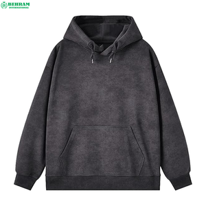 Custom Manufacturer Men's Winter Season Acid Wash Pullover Hoodie Wholesale Thick Heavyweight <b>Spray</b> Dyed Color Distressed 100% - Product Image 1