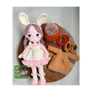 POUPÉE EN LAINE FABRIQUÉE À LA MAIN VIETNAM PERSONNAGE MIGNON DÉCORATIF DOUX JOUET EN PELUCHE POUR BOUTIQUE DE CADEAUX SOUVENIR 99 DONNÉES EN OR - Product Image 1