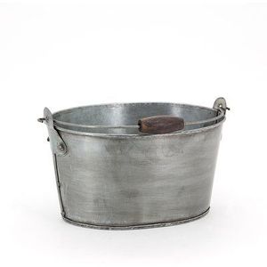 Bañera de maceta galvanizada rústica de alta resistencia, contenedor de metal elegante y duradero para granja, patio al aire libre, jardín, decoración de plantas de flores - Product Image 1