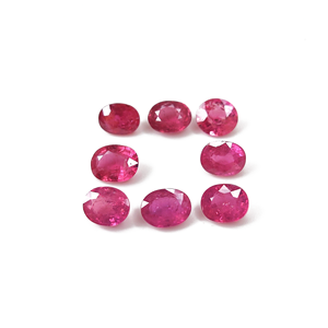 Rubis naturels non chauffés, pierres précieuses en vrac, ovales, émeraudes, coussins et roses, hauteur 8 mm, certifiés IGI - Product Image 1