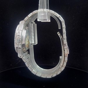 Reloj de Pulsera de Lujo, Estilo Tonneau, con Incrustaciones de Moissanita, Redondo, Mecánico Automático, Estilo Hip Hop - Product Image 2
