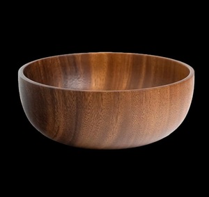 Tazón de Madera Tallado a Mano de Estilo Artesanal Moderno y Ecológico |   Tazón para Servir Ecológico y Duradero para Fiestas - Product Image 4