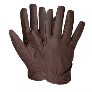 Gants d'équitation d'hiver en cuir de qualité supérieure, à doigts complets, fermeture à boucle, unisexe - Product Image 1