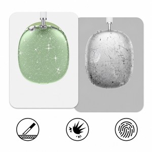 Funda de TPU con purpurina para auriculares y diadema para <span class=keywords><strong>AirPods</strong></span> Max, juego de carcasas protectoras transparentes antiarañazos - Product Image 4